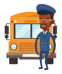 Sticker - School bus driver vector illustration