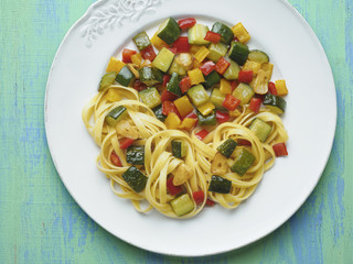 Sticker - rustic  healthy italian pasta primavera