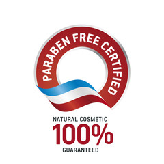 Wall Mural - Paraben Free Certified red ribbon label logo icon
