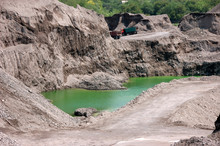 Pond In Industrial Quarry 