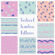 © Vector Queen - Abstract Hand Drawn Grunge Textured Seamless Patterns