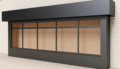 Wall Mural - showcase on street, mock up. 3d rendering