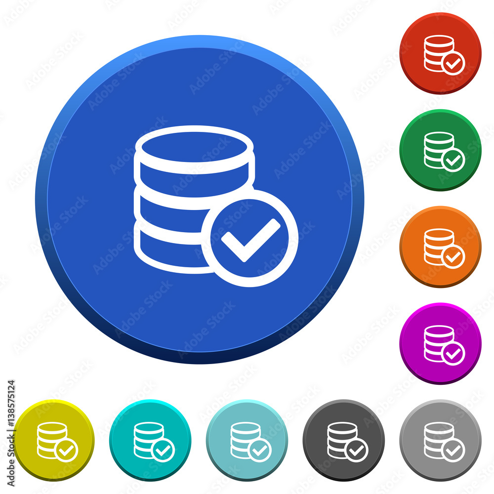 Database ok beveled buttons Stock Vector | Adobe Stock