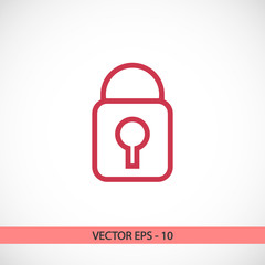 Wall Mural - lock  icon, vector illustration. Flat design style