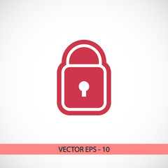 Wall Mural - lock  icon, vector illustration. Flat design style