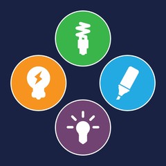 Poster - Set of 4 fluorescent filled icons