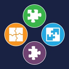 Poster - Set of 4 togetherness filled icons