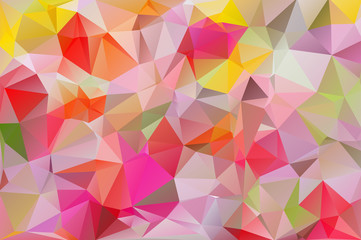 Wall Mural - Abstract low poly triangles background. Futuristic pattern. Geometric polygonal design. Multicolor. Warm colors and shades