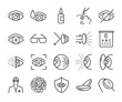 Eye care and optical icons set