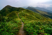 Peaceful Path Through Green Coastal Hills And Grasslands On The Caoling Historic Trail In Taiwan