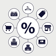 Poster - Set of 9 retail filled icons