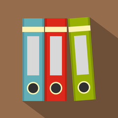 Poster - Red, green, blue office folders icon, flat style