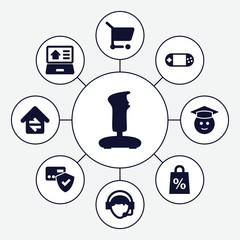 Aufkleber - Set of 9 online filled icons