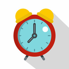 Poster - Red alarm clock icon, flat style