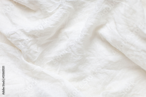 Photographie White linen cloth background