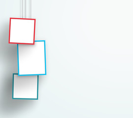 Poster - Vector 3d Colourful 3 Abstract Hanging Frames