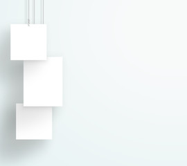 Poster - vector 3d blank white 3 abstract box hanging design