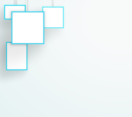 Poster - vector 3d simple blue corner frames hanging design