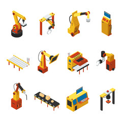 Poster - Isometric Automated Machines Set