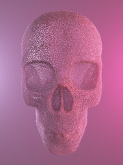 Aufkleber - Pink plastic 3d human skull