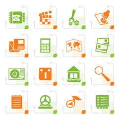 Wall Mural - Stylized Mobile Phone and Computer icon - Vector Icon Set