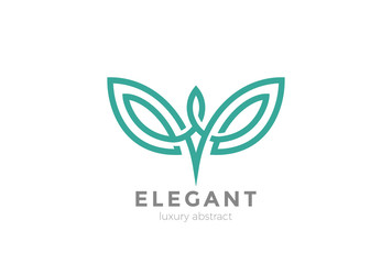 Elegant wings abstract Logo design vector. Fashion Luxury icon