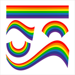 Poster - Colorful paper art style rainbow element isolated on white background 002