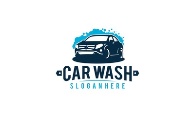 Wall Mural - car wash logo vintage sticker vector illustration