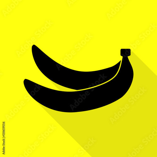 Banana Simple Sign Black Icon With Flat Style Shadow Path On