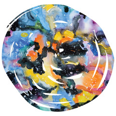 Wall Mural - watercolor galaxy background.