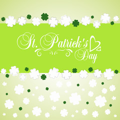 Typographic map dedicated to St. Patrick's Day with green elements and symbols of the holiday as postcard, background, business cards