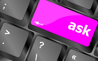 Poster - ask button on computer keyboard key