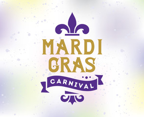 Mardi Gras background with typography