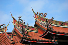Temple Roof In Blue Sky