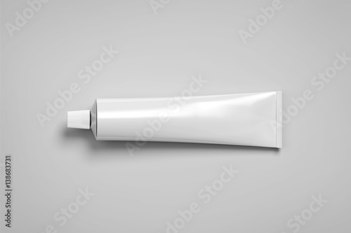 Maquette de tube blanc vierge se trouvant, rendu 3d Poster Mural XXL