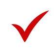 © cheremuha - Red tick. Red check mark. Tick symbol, icon, sign in red color. Done. Stock vector illustration.