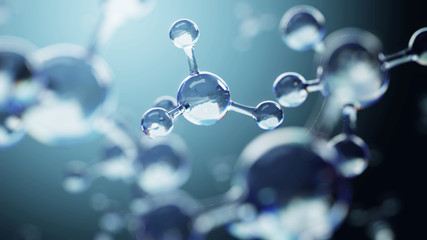 Wall Mural - science background with molecules and atoms