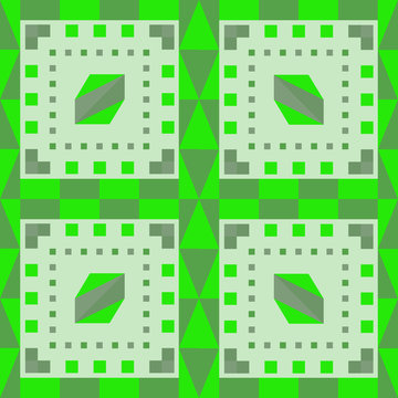 unique seamless geometric pattern. green.  Vector illustration.
