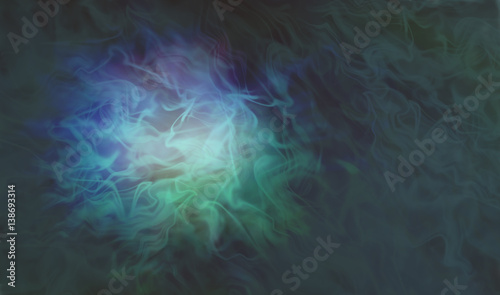 Darkness And Light Blue Green Swirling Smoke Spotlight Background