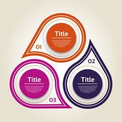 Wall Mural - Vector circle infographic. Template for diagram, graph, presentation and chart. Business concept with three options, parts, steps or processes. Abstract background.