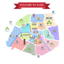 Detailed Map Of Paris Attractions.