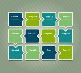 Wall Mural - Vector progress background. Template for diagram, graph, presentation and chart. Business concept with 12 options, parts, steps or processes.