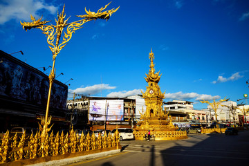 golden clock tower, chiang rai