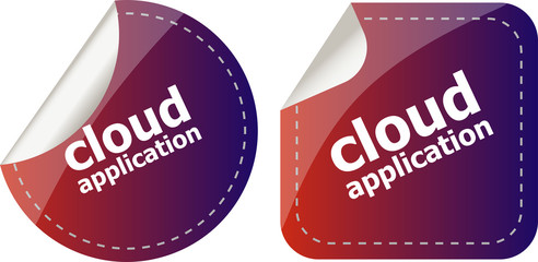 Poster - cloud application stickers label tag set isolated