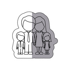 Wall Mural - silhouette family with their children icon, vector illustraction design