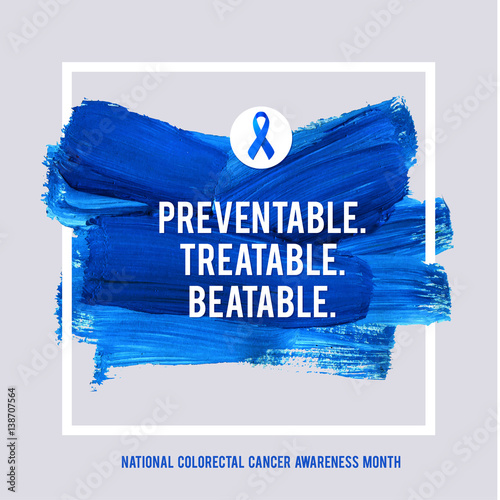CLORECTAL Cancer Awareness Creative Grey and Blue Poster ...