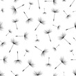 Seamless pattern with dandelion fluff silhouette
