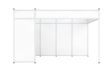 Poster - Trade Commercial Exhibition Stand. 3d Rendering