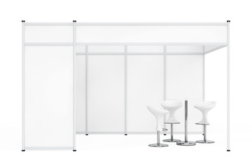 Poster - Trade Commercial Exhibition Stand. 3d Rendering