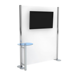 Aufkleber - Trade Commercial Exhibition Stand with Information Monitor. 3d Rendering